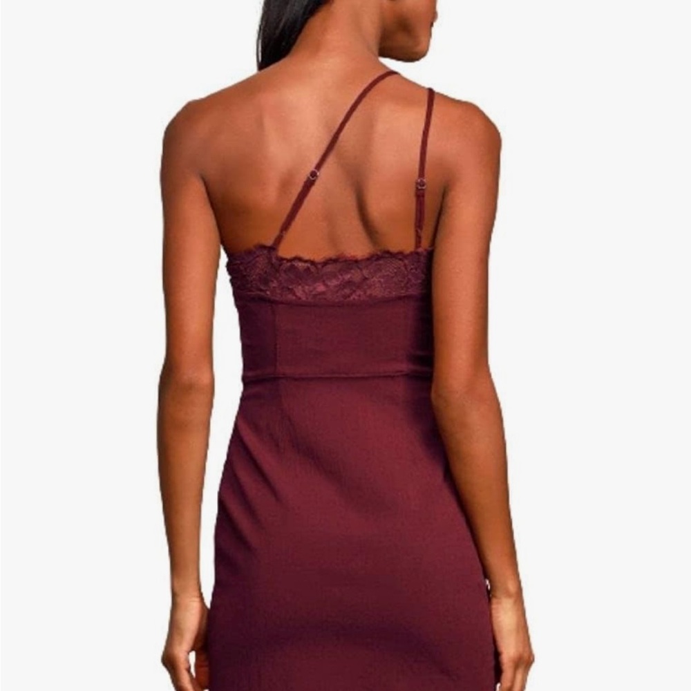 Free People Red Asymmetrical One Shoulder Cocktail Dress - Picture 3 of 5
